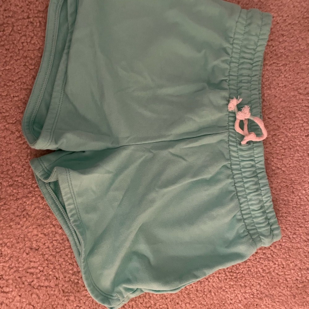 Teal Target Cotton shorts with tie waist band